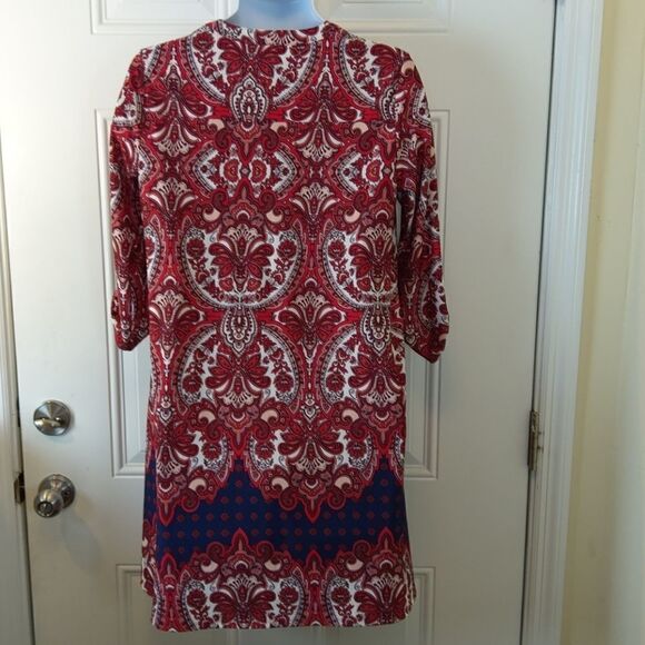 New Directions paisley print 3/4 sleeve dress - Picture 7 of 12